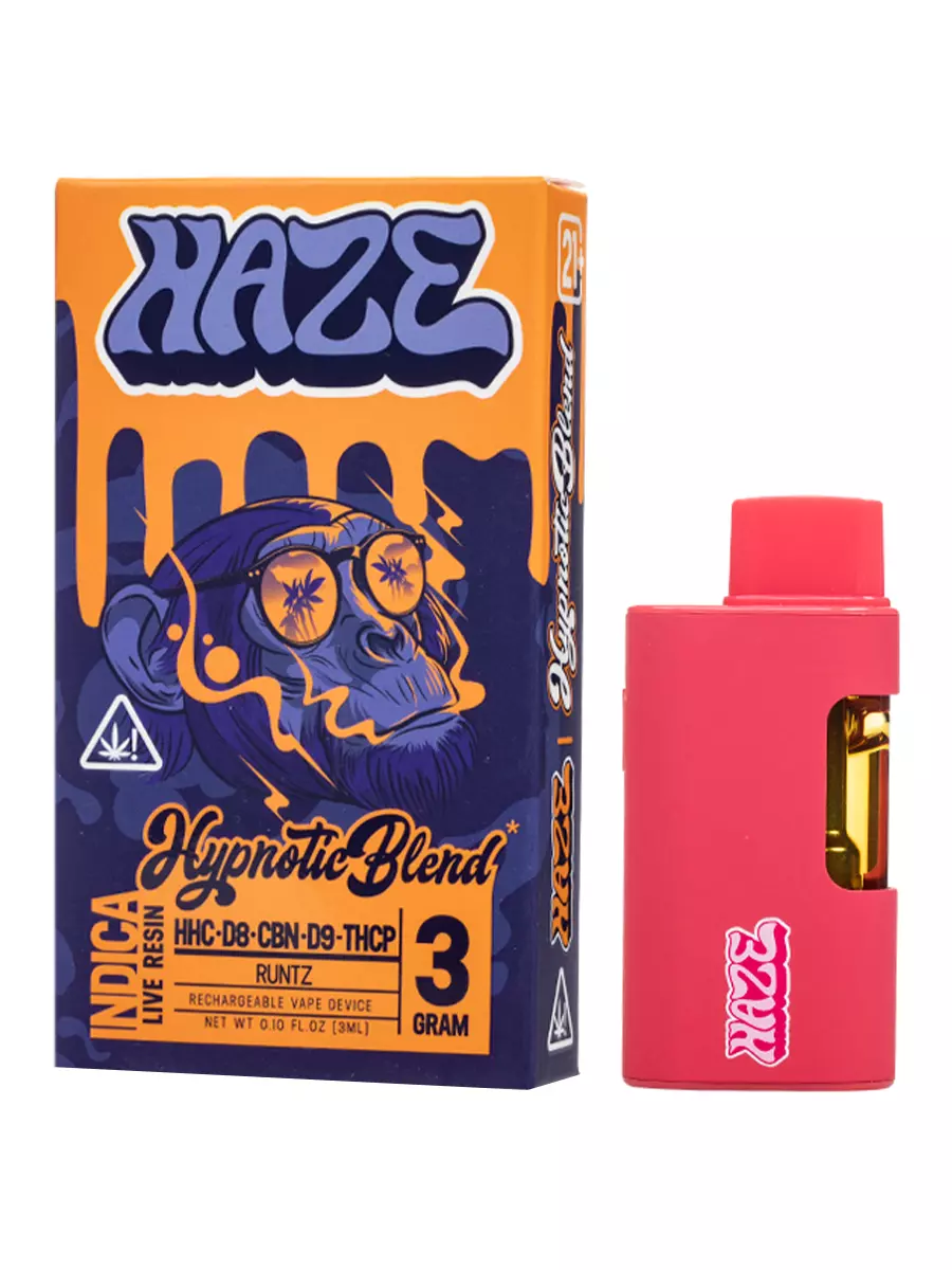 Hypnotic Blend Live Resin Runtz – Vape Desechable – 3 gramos Indica 3 Haze Hypnotic Blend HHCD8CBND9THCP 3G Rechargeable Vape Ranz