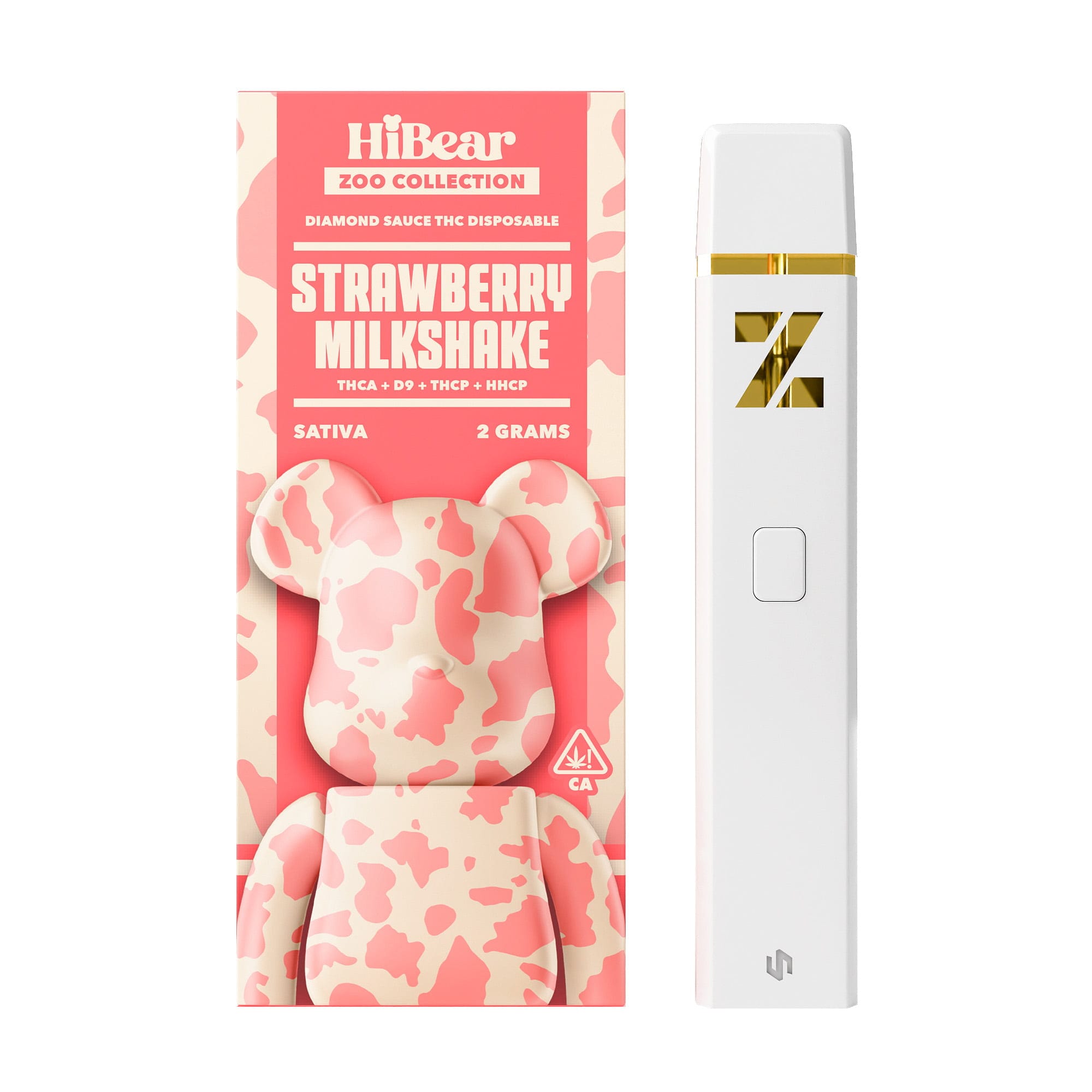 HiBear Diamond Sauce THC Strawberry Milkshake Sativa 2 Gr Vape Desechable 1 Strawberry Milkshake Zoo