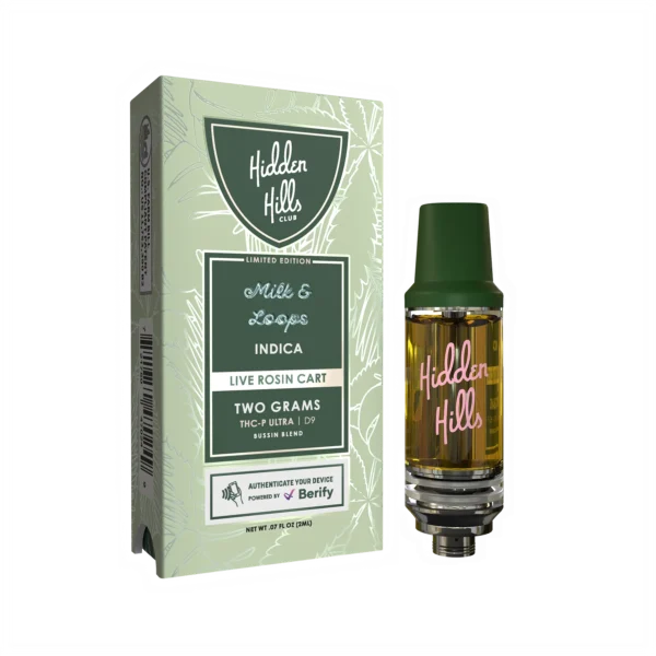 Cartucho wax Hidden Hills Milk Loops Indica 2g vaporizador thc Ecuador