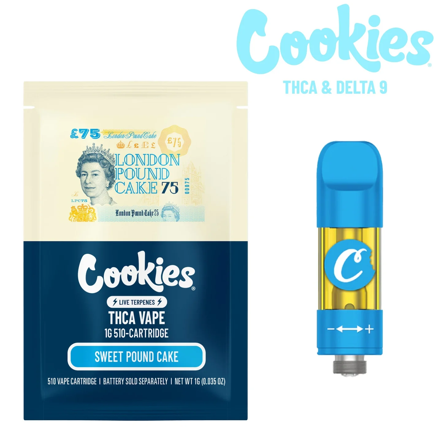Cookies Cart London Pound Cake THC-A Hibrido 1 Gr 1 cookies london pound cakethc a cartridge 1000mg 37047446011983