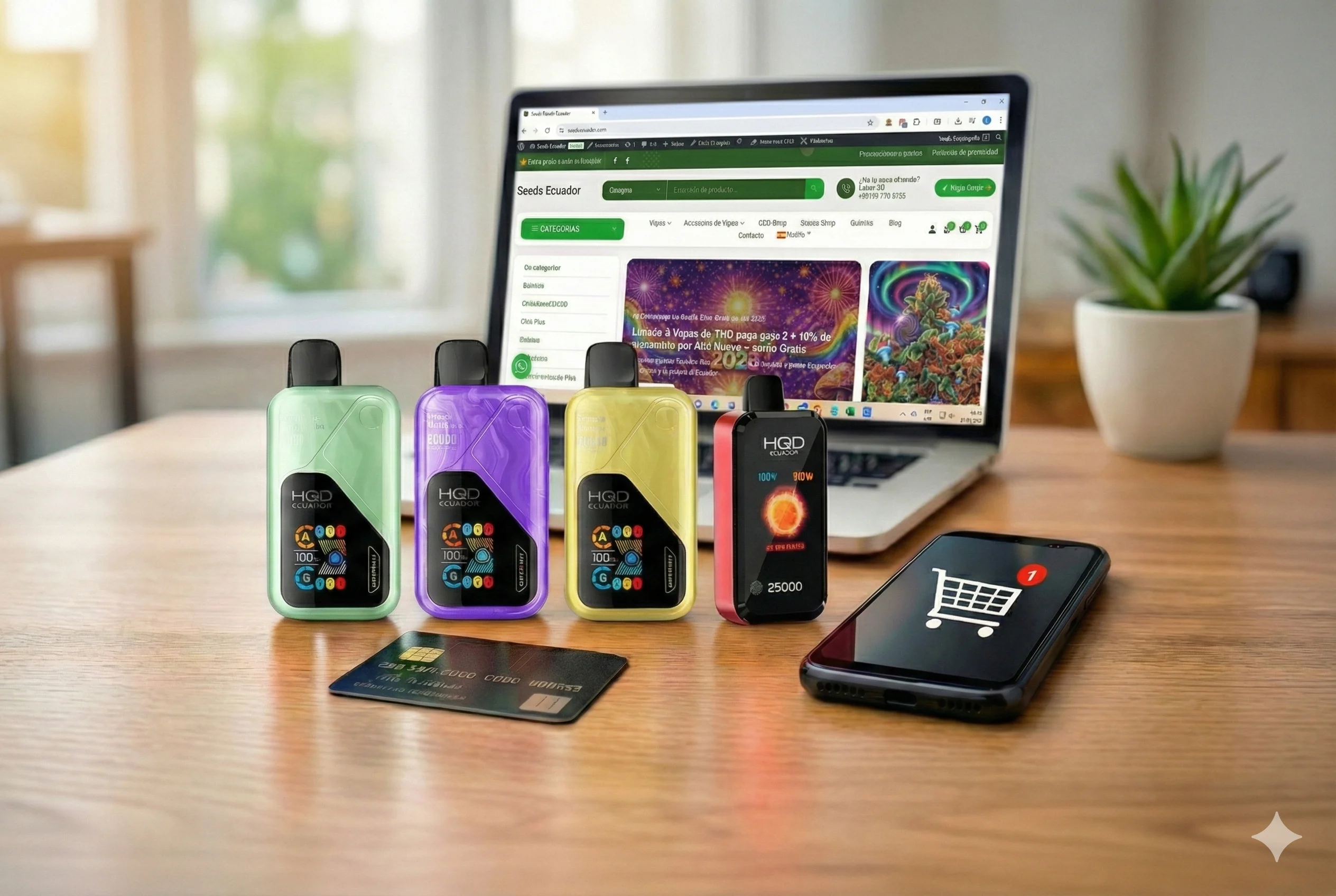 Variedad de sabores de HQD Vape económicos y seguros a la venta en tienda online SeedsEcuador.
