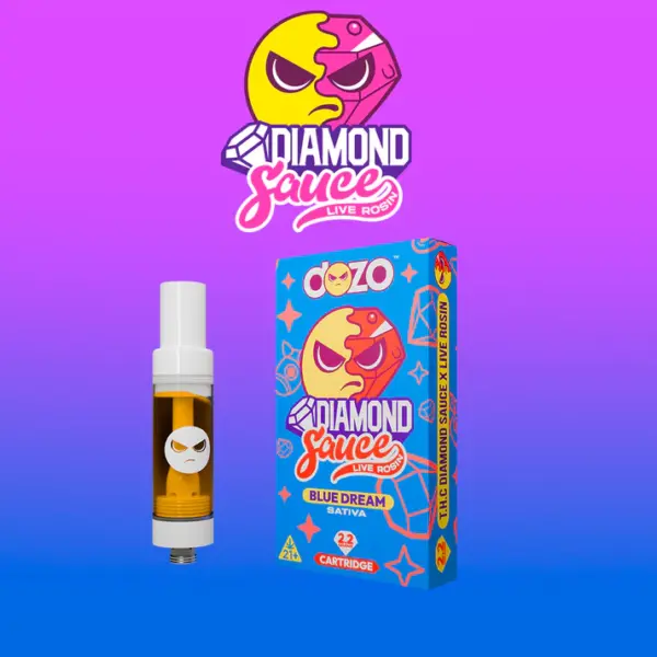 Dispositivo vape tipo cart THC Ecuador marca Dozo cepa Blue Dream sativa.