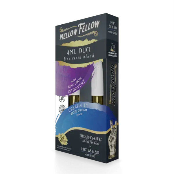 Cartucho de THC Live Resin con mezcla de cannabinoides HHC y Delta 8 para diferentes efectos.