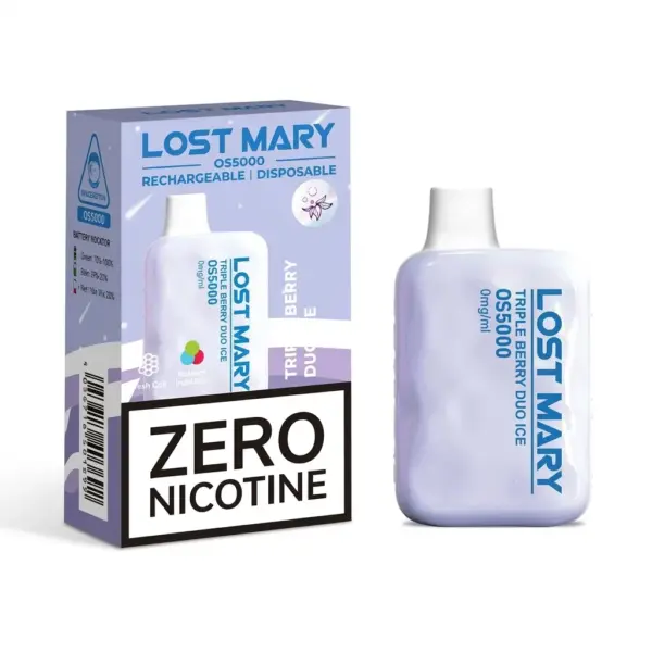 Dispositivo de vapeo Lost Mary frutos rojos helados 0% nicotina.
