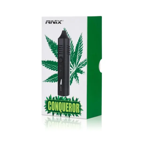 Vaporizador de hierbas secas ANIX Conqueror edición black disponible en Ecuador.