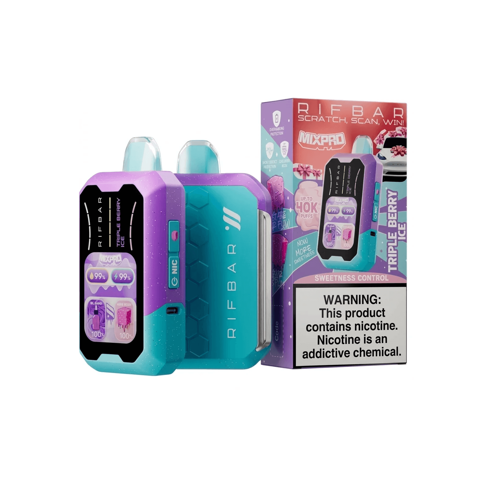 Rifbar Mixpro 40k Triple Berry Ice sabor frutal