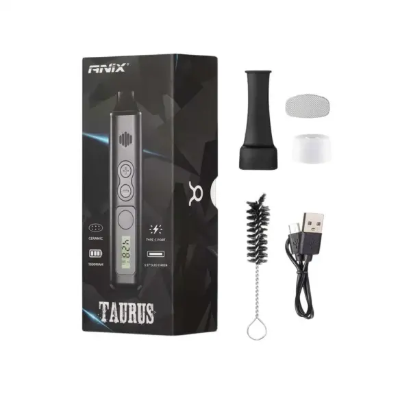 Dispositivo portátil ANIX Taurus para vaporizar hierbas secas de forma discreta y segura.