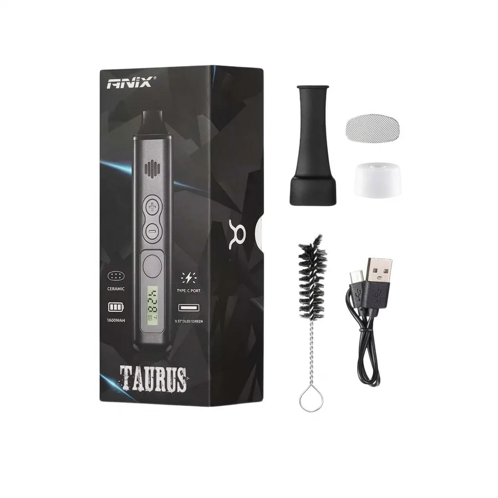 Dispositivo portátil ANIX Taurus para vaporizar hierbas secas de forma discreta y segura.