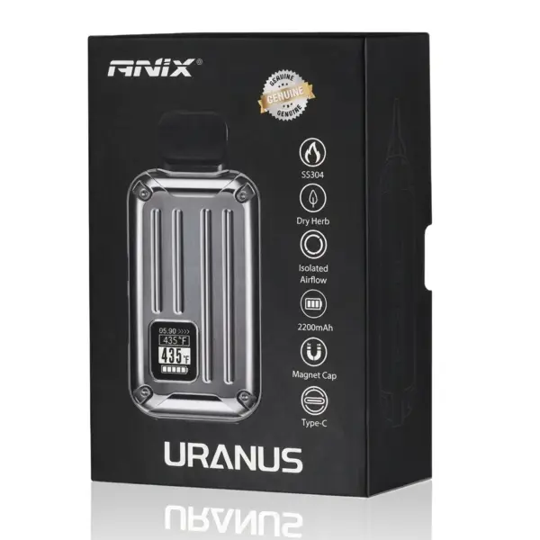 Vaporizador de hierbas secas portátil de 103mm mostrando su chasis ergonómico listo para usar.