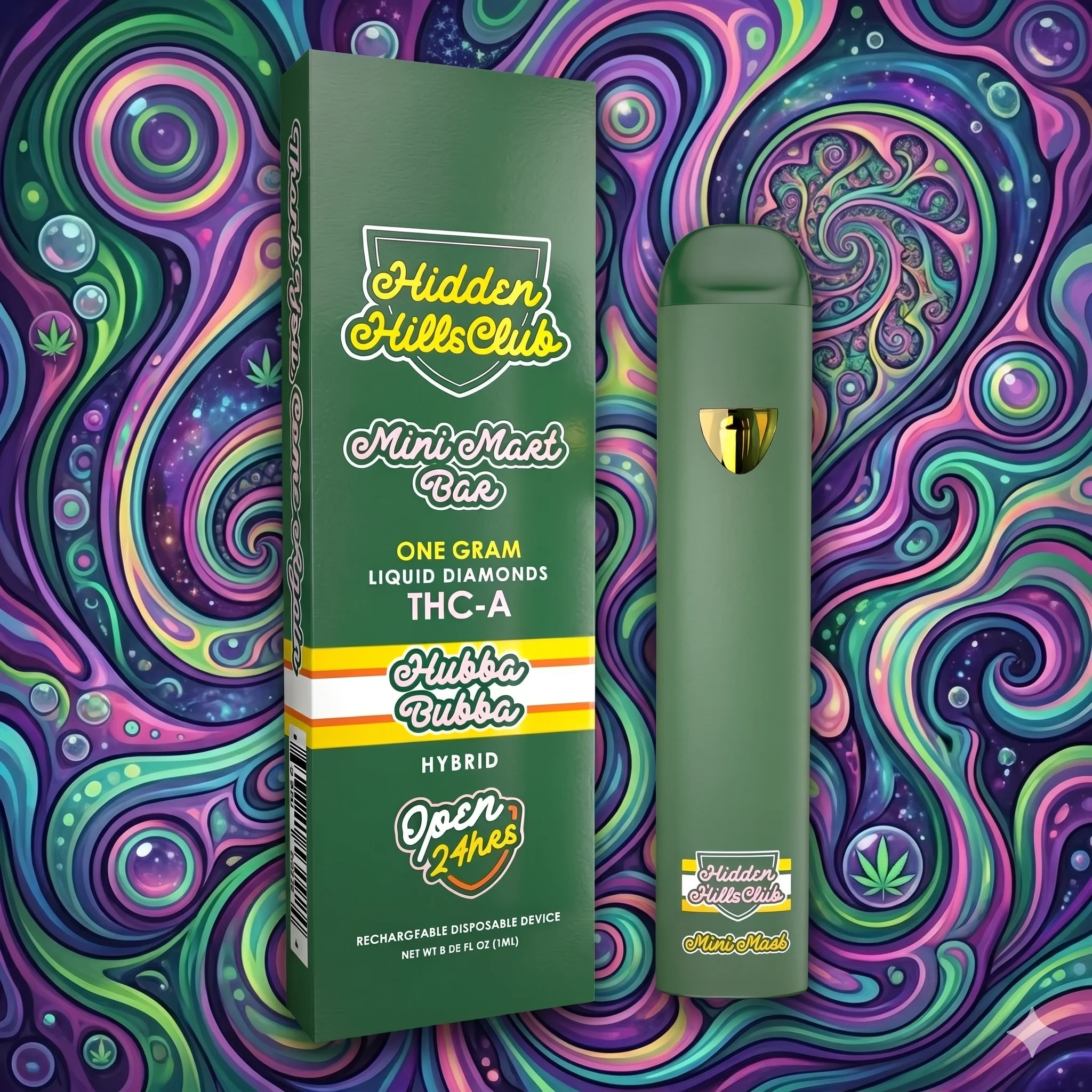 hidden hills club vape desechable thca liquid diamonds hubba bubba