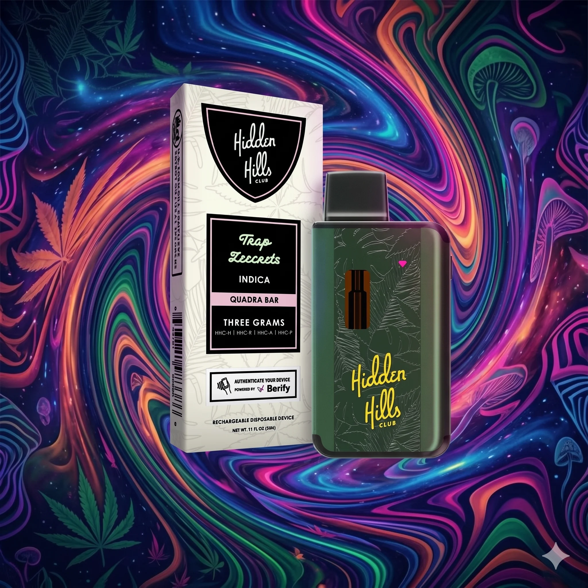 hidden hills club vapeador indica 3g trap zeecrets