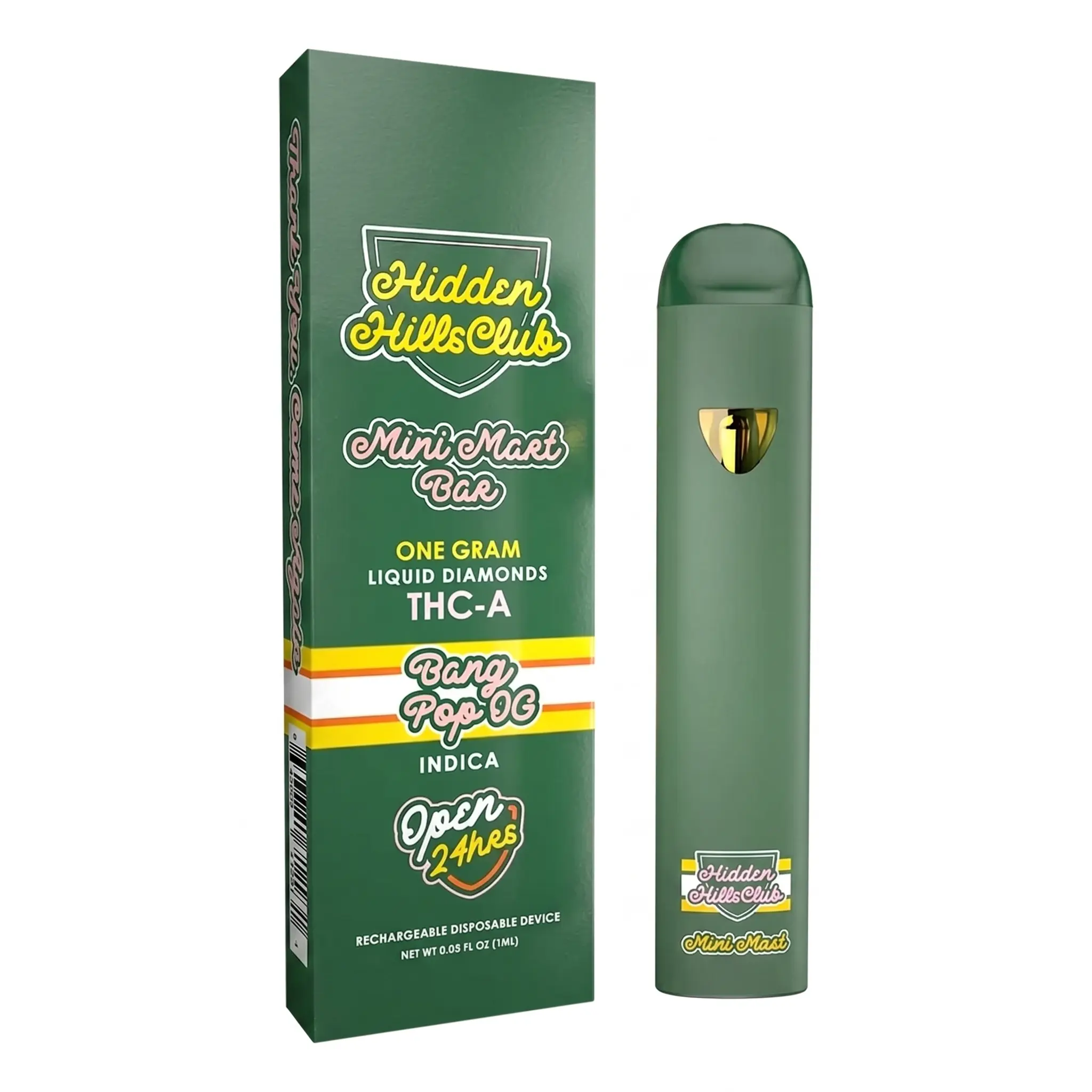 vaporizador desechable marihuana thca hidden hills bang pop og 1