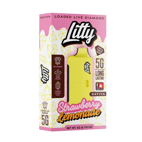 vape desechable sativa litty strawberry lemonade 5g caja