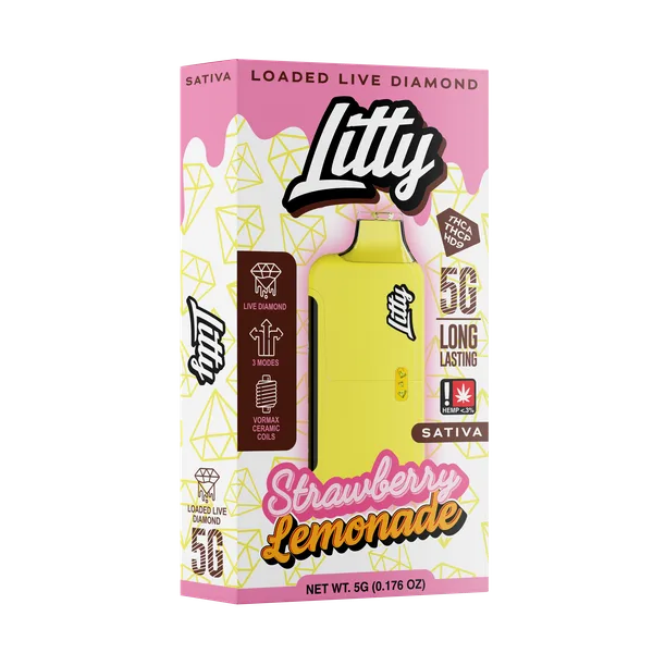 vape desechable sativa litty strawberry lemonade 5g caja