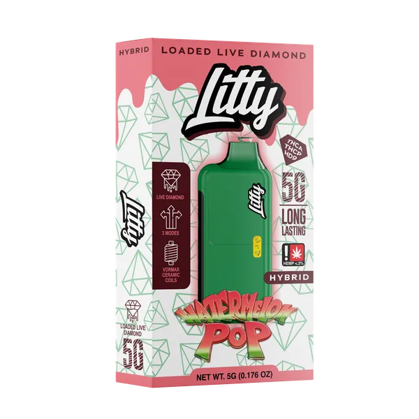 vape desechable hibrido litty watermelon pop 5g caja