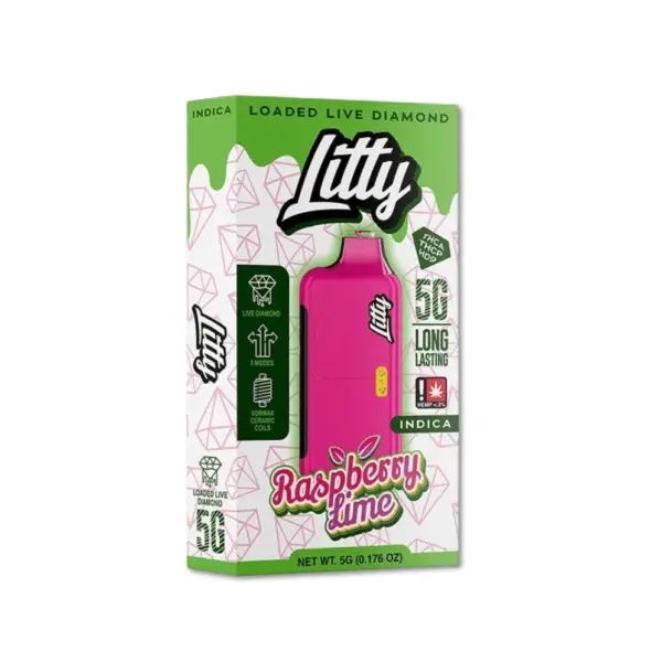 vape desechable indica litty raspberry lime 5g