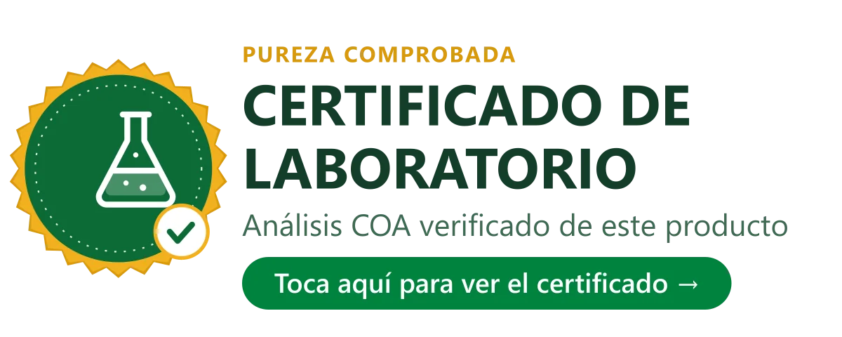 Certificado de laboratorio COA verificado - pureza comprobada
