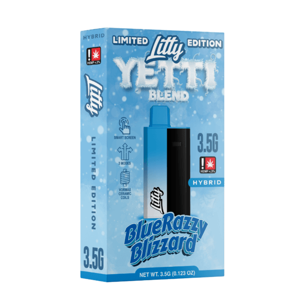 vape desechable hibrido litty yetti blue razzy blizzard 3.5g