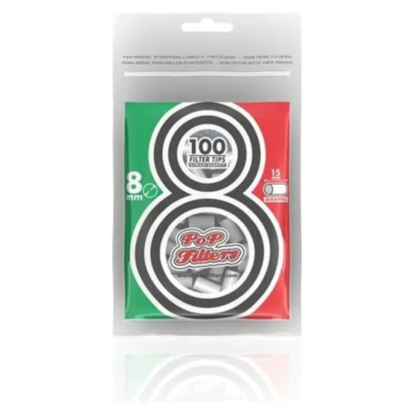 Bolsa de 100 filtros de algodon y acetato Pop Filters de 8 mm para armar
