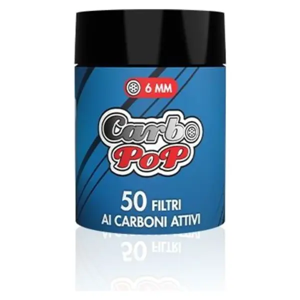 Frasco CarboPop con 50 filtros de carbon activado de 6 mm de Pop Filters