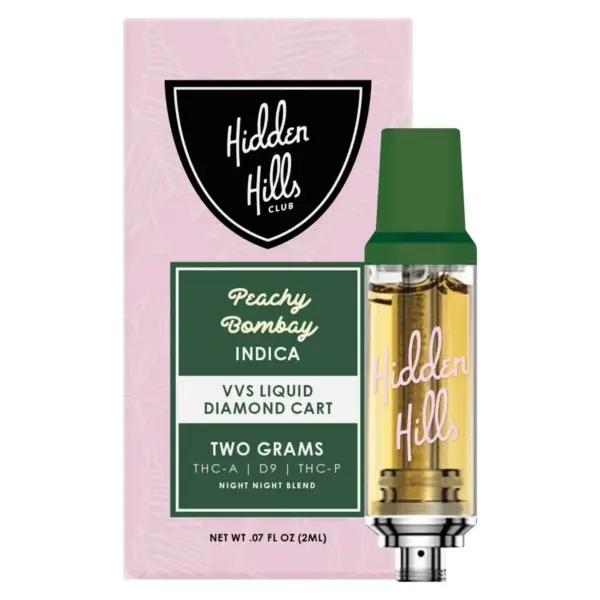 Cartucho de wax índica Hidden Hills Peachy Bombay 2G con su caja rosada VVS Liquid Diamond - Ecuador
