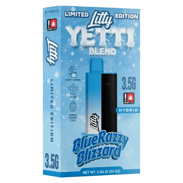 Vape desechable Litty Yetti Blend Blue Razzy Blizzard 3.5G híbrido con THC-P - Ecuador