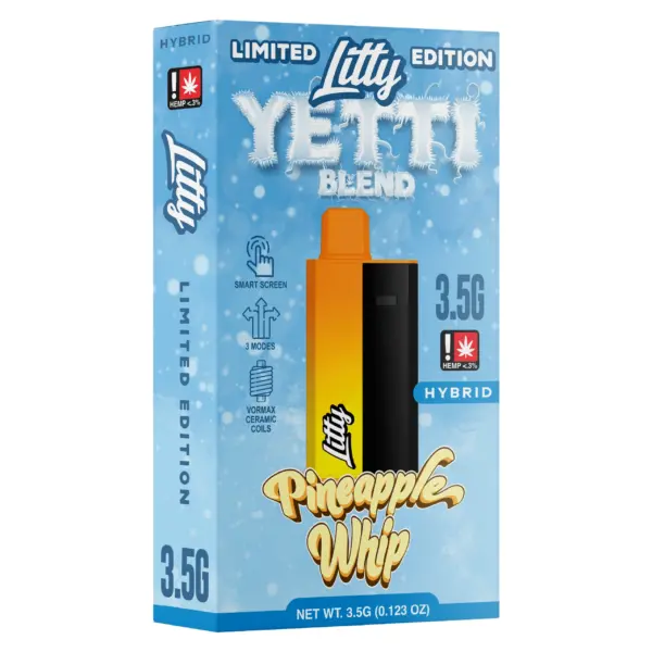 Vape desechable Litty Yetti Blend Pineapple Whip 3.5G híbrido con THC-P - Ecuador