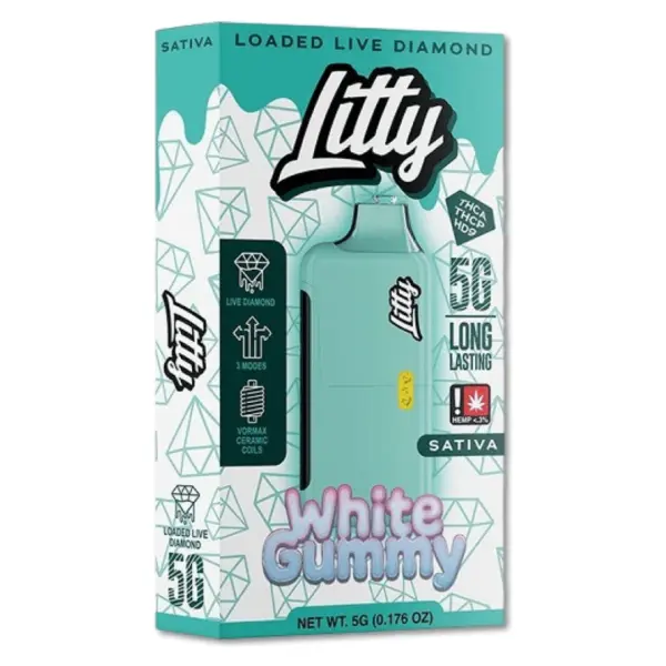 Vape desechable Litty White Gummy 5G sativa con THC-A - Ecuador